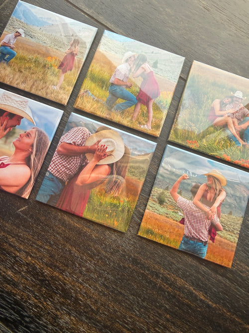 Personalized save the date photo magnet with couple photo